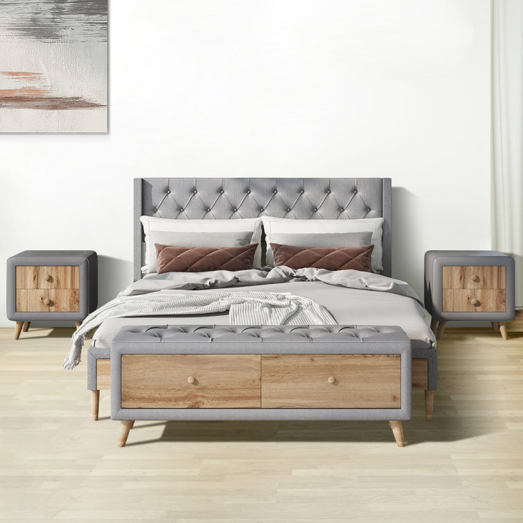 Red Barrel Studio® Dade Queen Upholstered Platform Configurable Bedroom